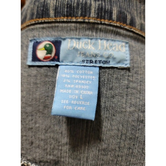 Duck Head Women's Blue Denim Cotton Long Sleeve Buttons Style Stretch Jacket L - Picture 7 of 11